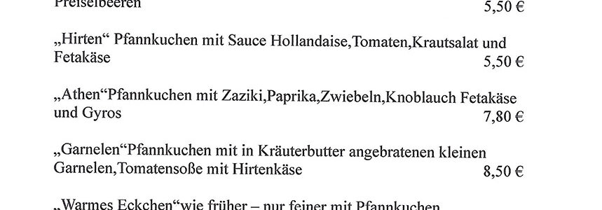 Speisekarte